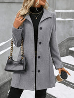 Load image into Gallery viewer, Women's Wool Coat Notch Collar Single Breasted Longline Style