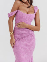 Load image into Gallery viewer, Elegant Corset Dress for Formal Wedding Guest Style with Ruched Mermaid Hem