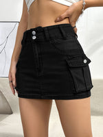 Load image into Gallery viewer, Stylish Denim Mini Skirt for Women with High Waist Cargo Pocket Jean Skirt Street Style