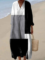 Load image into Gallery viewer, Women's Casual Maxi Dress Colorful Patchwork Print