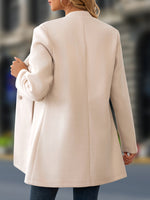 Load image into Gallery viewer, Women's Wool Coat Stand Collar Button Front Belted Waist
