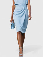 Load image into Gallery viewer, Women's Midi Dress Keyhole Neckline Ruched Waist Cocktail Style