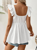Load image into Gallery viewer, Women's White Maternity Top Ruffle Sleeve Detail