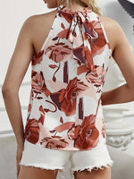 Load image into Gallery viewer, Women's Floral Halter Top Mock Neck Detail