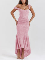 Load image into Gallery viewer, Elegant Corset Dress for Formal Wedding Guest Style with Ruched Mermaid Hem