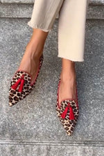 Load image into Gallery viewer, Women's Leopard Print Flats Tassel Detail Pointed Toe Style