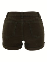 Load image into Gallery viewer, Women's Ripped Denim Shorts High Waist Distressed Cuffed Hem Casual Street Style