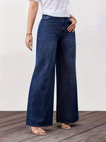 Load image into Gallery viewer, Women's Relaxed Blue Wide Leg Jeans High Waist Straight Style