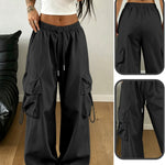 Load image into Gallery viewer, Effortless Cargo Pants for Women with Drawstring Waist Wide Leg Style