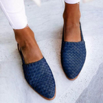 Load image into Gallery viewer, Comfortable Woven Mules for Women with Pointed Toe Slip On Backless Loafer Style