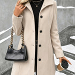 Load image into Gallery viewer, Women's Wool Coat Notch Collar Single Breasted Longline Style
