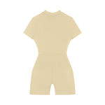 Load image into Gallery viewer, Maxima Quarter-Zip Short Sleeve Romper - In Apricot