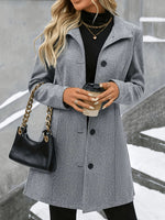 Load image into Gallery viewer, Women's Wool Coat Notch Collar Single Breasted Longline Style