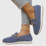 Load image into Gallery viewer, Women's Loafers Buckle Detail Slip On Walking Style