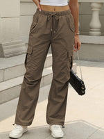 Load image into Gallery viewer, Effortless Cargo Pants for Women with Drawstring Waist Straight Leg Style