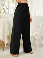 Load image into Gallery viewer, Women's Linen Wide Leg Pants High Waist Drawstring Flowing Casual Style