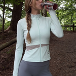 Load image into Gallery viewer, Cassia Slit Panel Yoga Jacket - In Light Blue