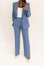 Load image into Gallery viewer, Women's Two Piece Set Single Button Blazer Wide Leg Pants Tailored Formal Style