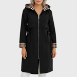 Load image into Gallery viewer, Women's Trench Coat Hooded Zip Front Drawstring Waist Longline Style