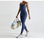 Load image into Gallery viewer, Backless Contour Yoga Jumpsuit Seamless Performance Wear