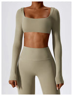 Load image into Gallery viewer, Contour Seamless Crop Yoga Performance Wear Long Sleeve