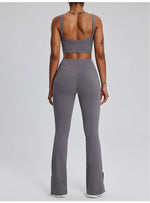 Load image into Gallery viewer, Contour Stretch Athleisure Bell Bottoms Set Nylon Spandex