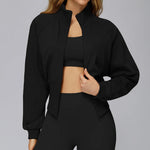 Load image into Gallery viewer, Wind Proof Zip Front Standing Collar Sweat Shirt Regular Fit