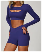 Load image into Gallery viewer, Sculpted Performance Long Sleeve Yoga Top Breathable