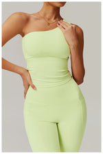 Load image into Gallery viewer, Single Shoulder Sport Bra Sculpt Contour Breathable