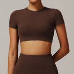 Load image into Gallery viewer, Contour Yoga Cropped Top Short Sleeve Performance Pro
