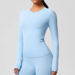 Load image into Gallery viewer, Luxurious Breathable Contoured Long Sleeve Yoga Top Nylon