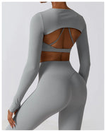 Load image into Gallery viewer, Contoured Interwoven Athleisure Long Sleeve Yoga Ensemble