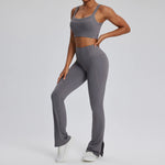Load image into Gallery viewer, Contour Stretch Athleisure Bell Bottoms Set Nylon Spandex