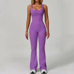 Load image into Gallery viewer, Contoured Back Zip Jumpsuit With Seamless Performance