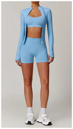 Load image into Gallery viewer, Seamless Long Sleeve Performance Jacket Zip Front Nylon