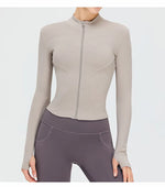 Load image into Gallery viewer, Zippered Studio Contoured Long Sleeve Sports Jacket