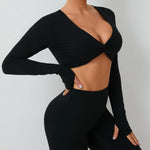 Load image into Gallery viewer, Seamless Ultra Soft Long Sleeve Yoga Crop Removable Pads