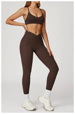 Load image into Gallery viewer, Cross Waist High Rise Contoured Elegance Yoga Leggings