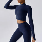 Load image into Gallery viewer, Luxurious Contoured Yoga Jacket With Nylon Zip Front