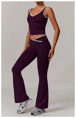 Load image into Gallery viewer, Breathable Two Piece Performance Yoga Set Contour Leggings