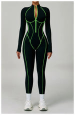 Load image into Gallery viewer, Premium Contour Seamless Breathable Jumpsuit With Front Zip