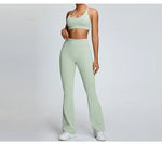 Load image into Gallery viewer, Seamless High Waist Contoured Flare Leggings For Training