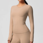 Load image into Gallery viewer, Luxurious Breathable Contoured Long Sleeve Yoga Top Nylon
