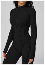 Load image into Gallery viewer, Seamless Zippered Yoga Jumpsuit With High Elasticity