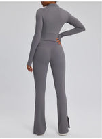 Load image into Gallery viewer, Contour Stretch Athleisure Bell Bottoms Set Nylon Spandex