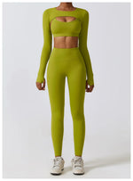 Load image into Gallery viewer, Contoured Interwoven Athleisure Long Sleeve Yoga Ensemble