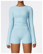 Load image into Gallery viewer, Seamless Sculpted Yoga Core Set Leggings Ribbed Contour