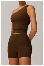 Load image into Gallery viewer, Single Shoulder Sport Bra Sculpt Contour Breathable