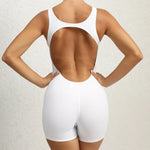 Load image into Gallery viewer, Backless One-Piece Yoga Tracksuit Breathable Nylon Knit