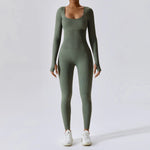 Load image into Gallery viewer, Seamless Contouring Yoga Bodysuit With Long Sleeves